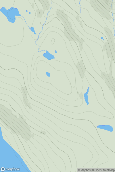 Thumbnail image for Meall Breac [Applecross to Achnasheen] showing contour plot for surrounding peak